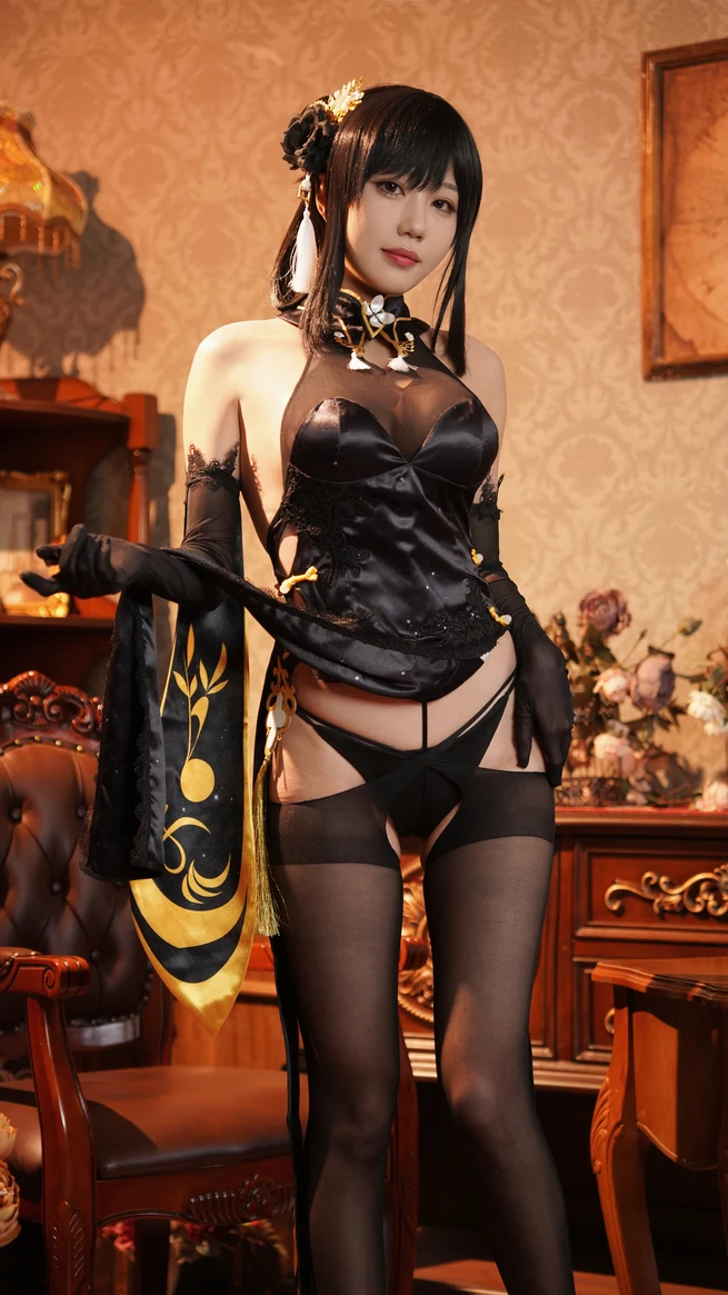 无影喵喵Ghost – 镇海黑旗袍 [131P+4V/3.71GB]